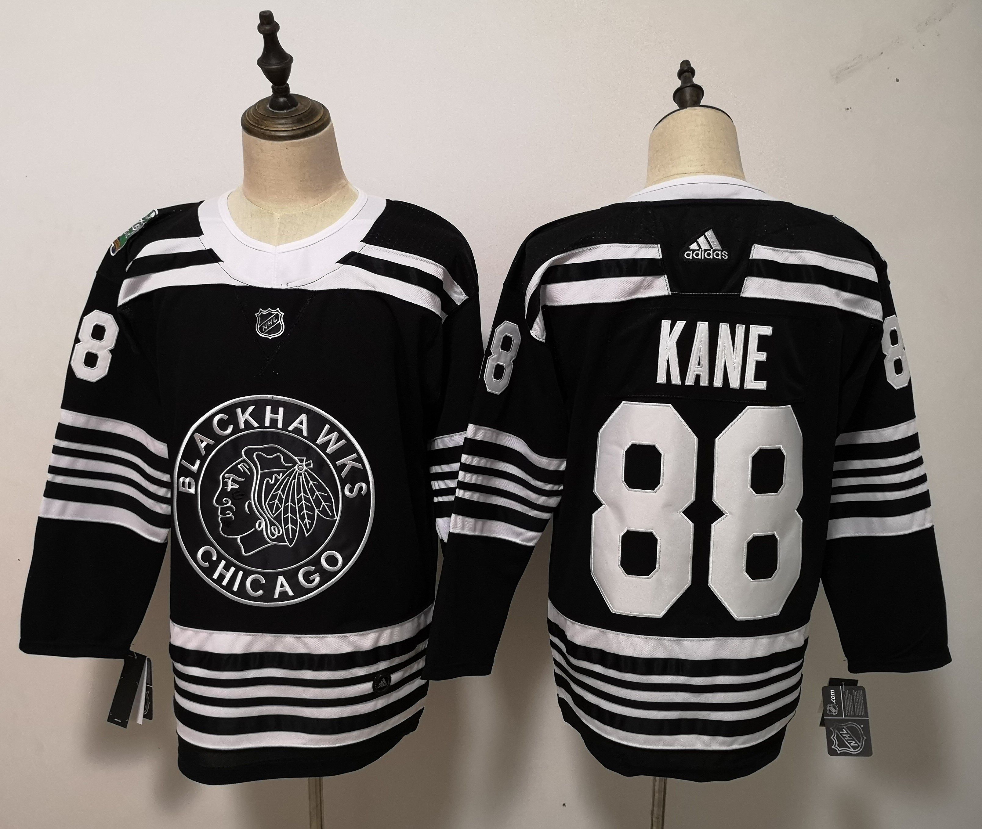 Men Chicago Blackhawks #88 Kane Black Adidas Authentic Winter Classic NHL Jersey->youth soccer jersey->Youth Jersey
